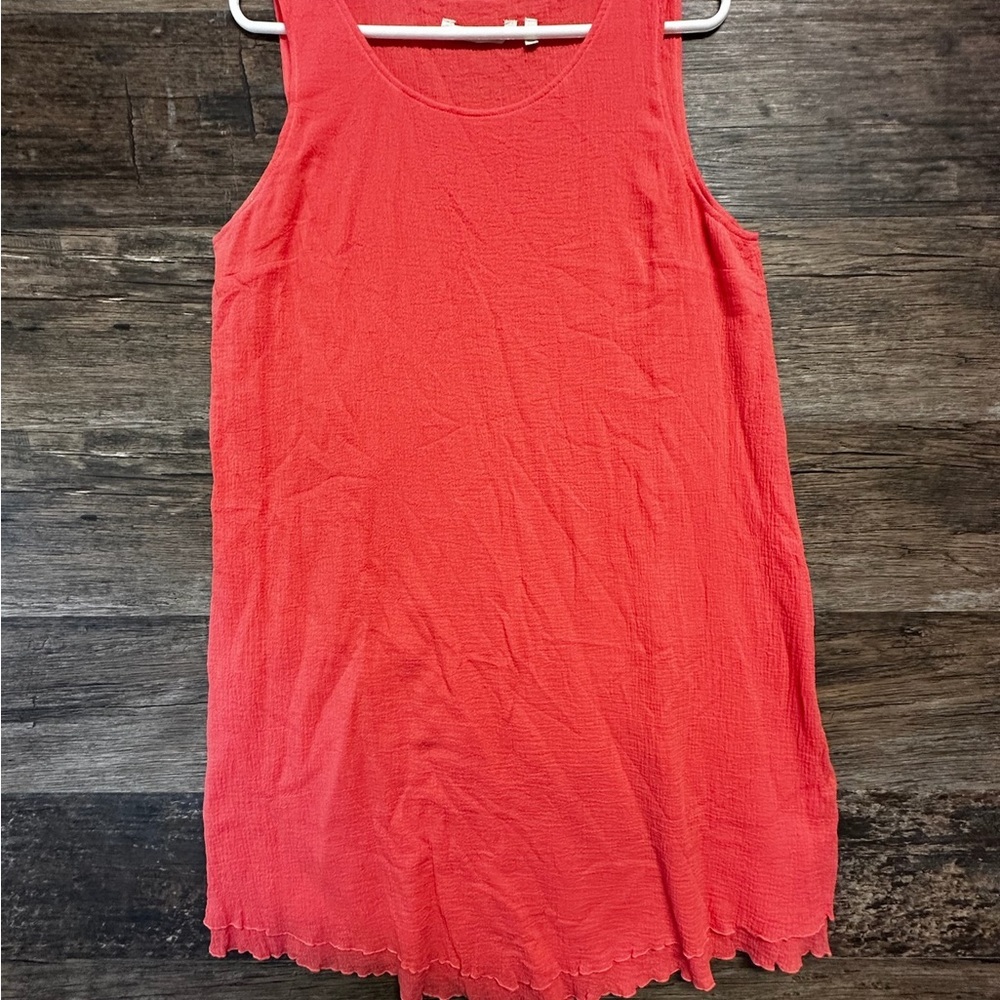 Soft Surroundings Coral Scoop Neck Sleeveless Sundress Dress